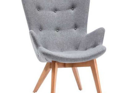 Designer Gray Dining room chair Wood Single Seater Living room Luxury Chairs